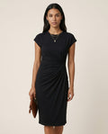Lina Elegant Midi Dress with Short Sleeves