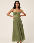 Vera Elegant Pleated Midi Dress
