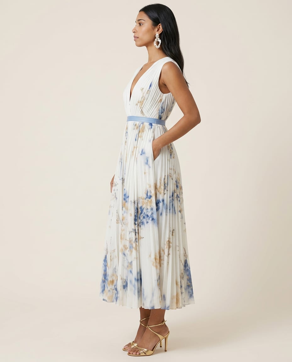 Isadora Blue and White Floral Ceremony Dress
